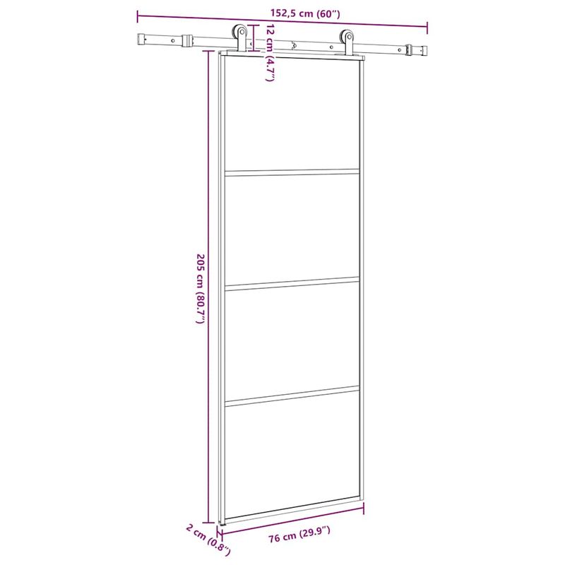 Casa si Gradina - Constructii - Usi interior, exterior si garaj - Usi interior - Usa glisanta cu set feronerie, 76x205 cm, sticla ESG/aluminiu - Infinity.ro