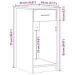 Casa si Gradina - Mobilier - Mese si birouri - Birouri - Suport turn computer cu sertar gri beton 35x45x77 cm - Infinity.ro