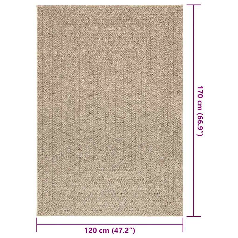 Casa si Gradina - Textile si covoare - Covoare - Covoare casa - Covor ZIZUR aspect iută 120x170 cm, pentru interior și exterior, model dreptunghiular - Infinity.ro