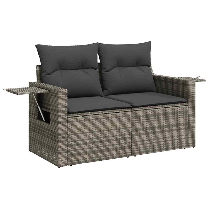 Casa si Gradina - Gradina si terasa - Mobilier exterior - Seturi mobila gradina - Set canapele de gradina cu perne, 8 piese, gri, poliratan - Infinity.ro