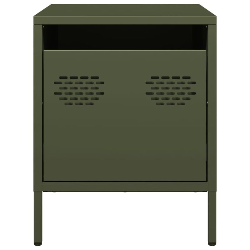 Casa si Gradina - Mobilier - Comode si corpuri - Noptiere - Noptiere, 2 buc., verde olive, 35x39x43,5 cm, otel - Infinity.ro