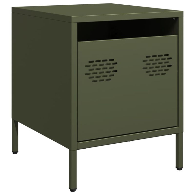 Casa si Gradina - Mobilier - Comode si corpuri - Noptiere - Noptiere, 2 buc., verde olive, 35x39x43,5 cm, otel - Infinity.ro