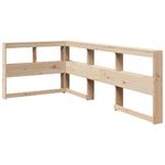 Casa si Gradina - Mobilier - Paturi si accesorii - Accesorii paturi - Tablie de pat cu biblioteca in forma de L, ceara maro, lemn masiv de pin, mărime 178.5x218.5x80 cm - Infinity.ro