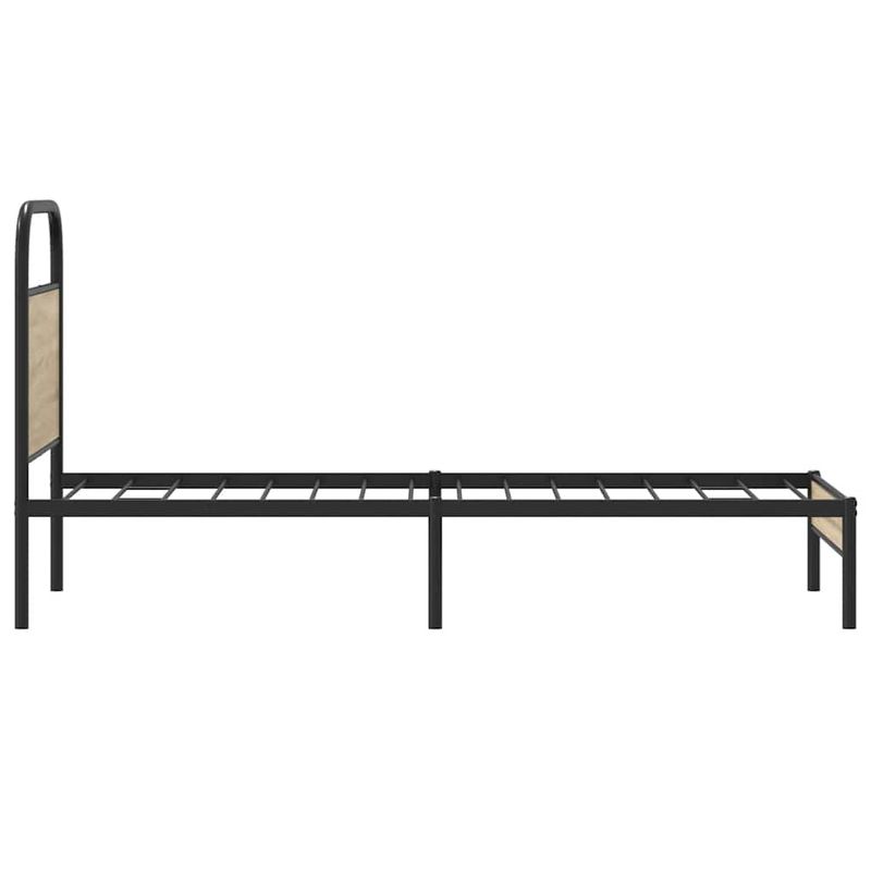 Casa si Gradina - Mobilier - Paturi si accesorii - Paturi - Cadru de pat fara saltea 75x190cm stejar afumat lemn prelucrat, model cu tăblie de cap și tăblie de picioare joasă - Infinity.ro