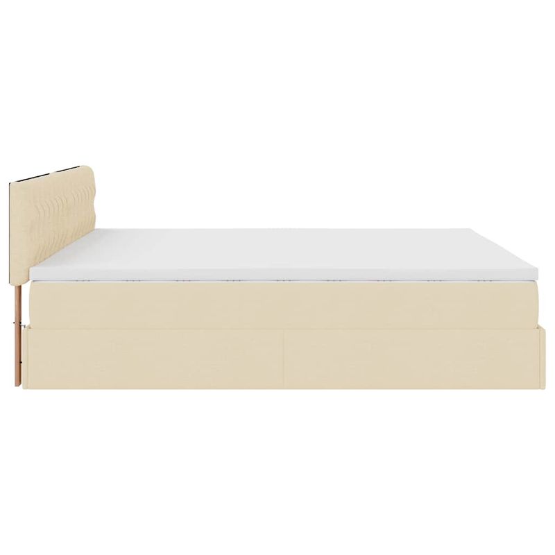 Casa si Gradina - Mobilier - Paturi si accesorii - Paturi - Cadru de pat otoman cu saltea crem 160x200cm stofa - Infinity.ro