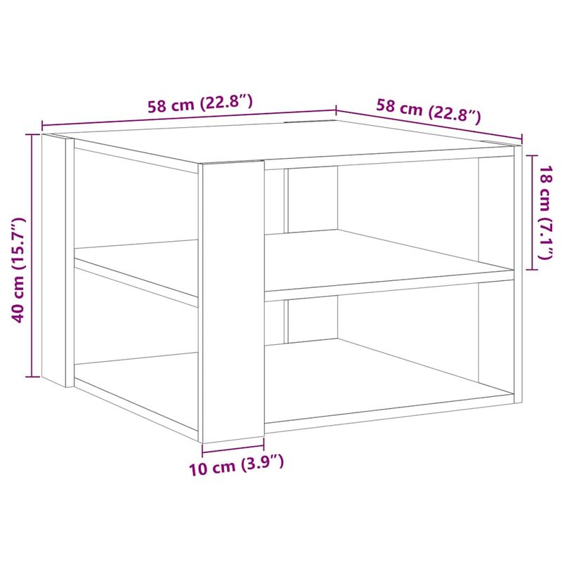 Casa si Gradina - Mobilier - Mese si birouri - Masute de cafea - Masuta de cafea, lemn vechi, 58x58x40 cm, lemn prelucrat - Infinity.ro