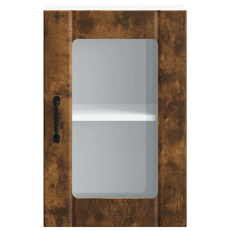 Casa si Gradina - Mobilier - Comode si corpuri - Corpuri bucatarie - Dulap de bucatarie cu usa din sticla stejar afumat „Lucca” - Infinity.ro