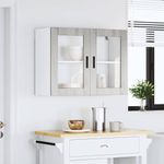 Casa si Gradina - Mobilier - Comode si corpuri - Corpuri bucatarie - Dulap de bucatarie cu usa din sticla „Porto” gri Sonoma, mărime 80x31x60 cm, model 1x dulap de perete din sticlă (2 uși) - Infinity.ro