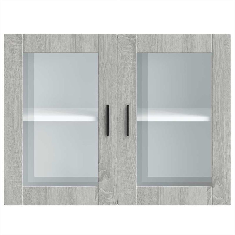 Casa si Gradina - Mobilier - Comode si corpuri - Corpuri bucatarie - Dulap de bucatarie cu usa din sticla „Porto” gri Sonoma, mărime 80x31x60 cm, model 1x dulap de perete din sticlă (2 uși) - Infinity.ro