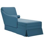 Casa si Gradina - Mobilier - Scaune si fotolii - Fotolii - Sezlong cu suport si cotiera dreapta catifea albastra - Infinity.ro