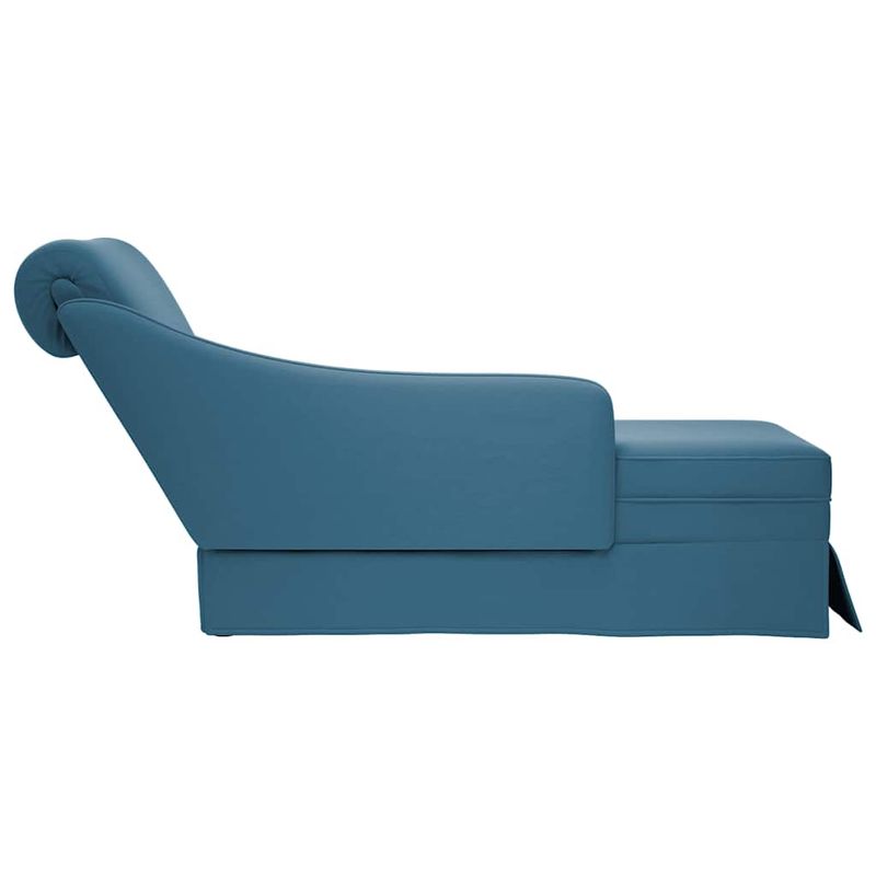 Casa si Gradina - Mobilier - Scaune si fotolii - Fotolii - Sezlong cu suport si cotiera dreapta catifea albastra - Infinity.ro