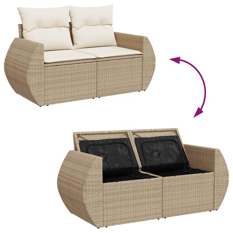 Casa si Gradina - Gradina si terasa - Mobilier exterior - Seturi mobila gradina - Set canapele de gradina, 8 piese, cu perne, bej, poliratan - Infinity.ro