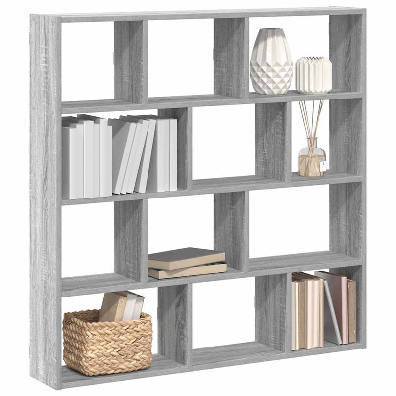 Casa si Gradina - Mobilier - Biblioteci si rafturi - Rafturi - Raft cubic perete cu 12 compartimente sonoma gri lemn prelucrat - Infinity.ro
