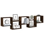 Casa si Gradina - Mobilier - Biblioteci si rafturi - Rafturi - Raft cubic perete 5 compartimente stejar fumuriu lemn prelucrat - Infinity.ro