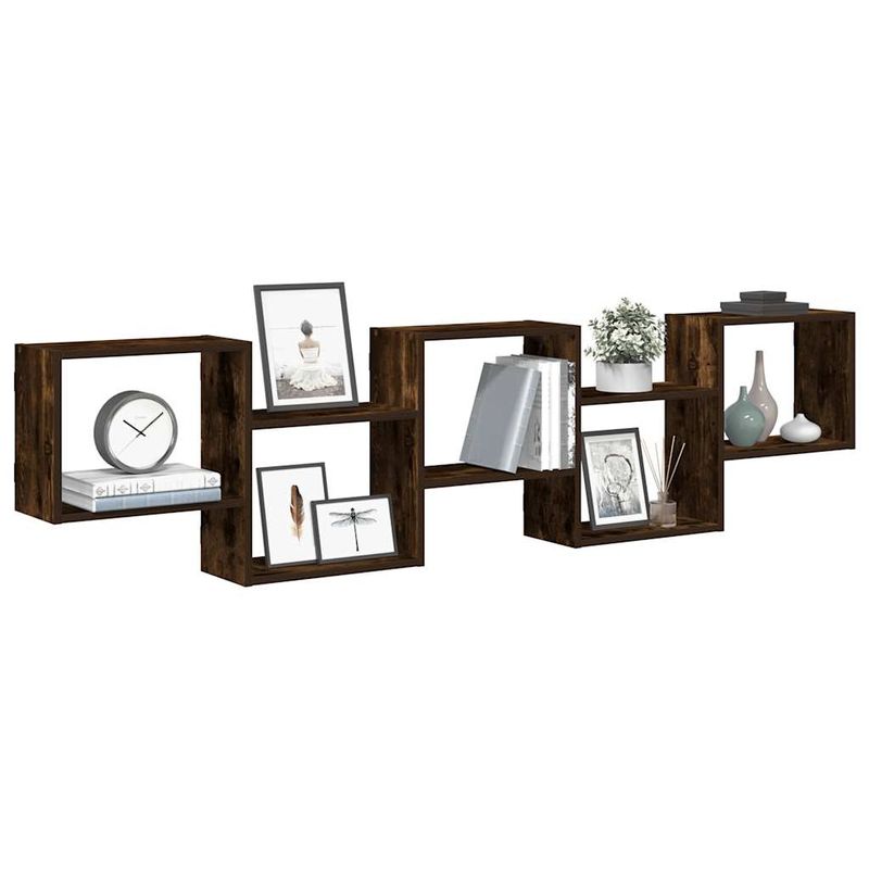 Casa si Gradina - Mobilier - Biblioteci si rafturi - Rafturi - Raft cubic perete 5 compartimente stejar fumuriu lemn prelucrat - Infinity.ro