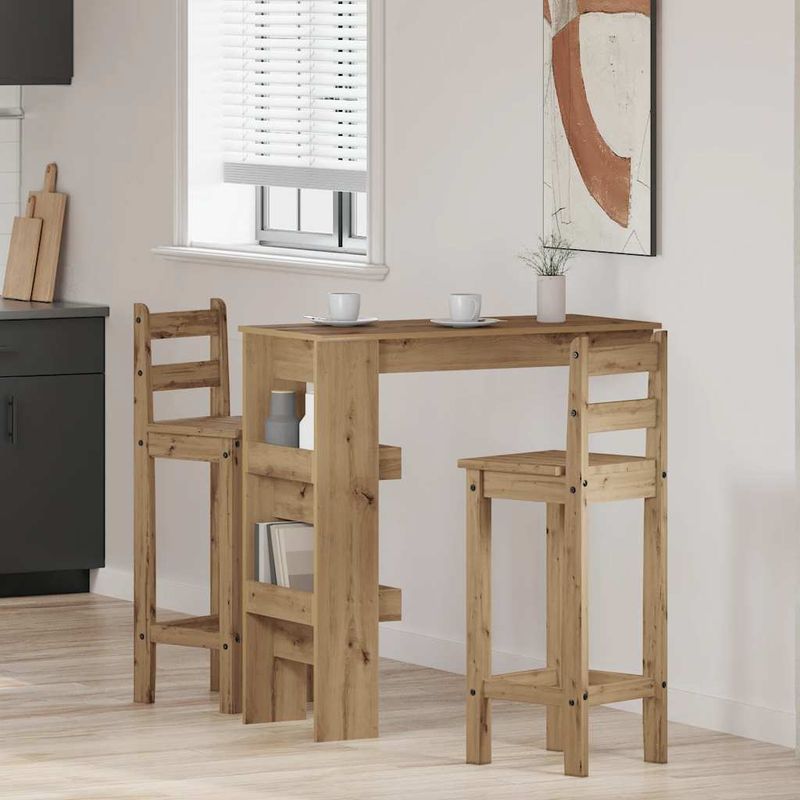 Casa si Gradina - Mobilier - Mese si birouri - Mese bucatarie si dining - Masa bar perete Stejar artizanal 102x45x103,5 cm lemn compozit - Infinity.ro