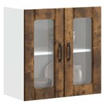 Casa si Gradina - Mobilier - Comode si corpuri - Corpuri bucatarie - Dulap de bucatarie cu usa din sticla "Lucca" stejar afumat, mărime 60x31x60 cm - Infinity.ro