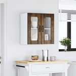 Casa si Gradina - Mobilier - Comode si corpuri - Corpuri bucatarie - Dulap de bucatarie cu usa din sticla "Lucca" stejar afumat, mărime 60x31x60 cm - Infinity.ro