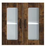 Casa si Gradina - Mobilier - Comode si corpuri - Corpuri bucatarie - Dulap de bucatarie cu usa din sticla "Lucca" stejar afumat, mărime 60x31x60 cm - Infinity.ro