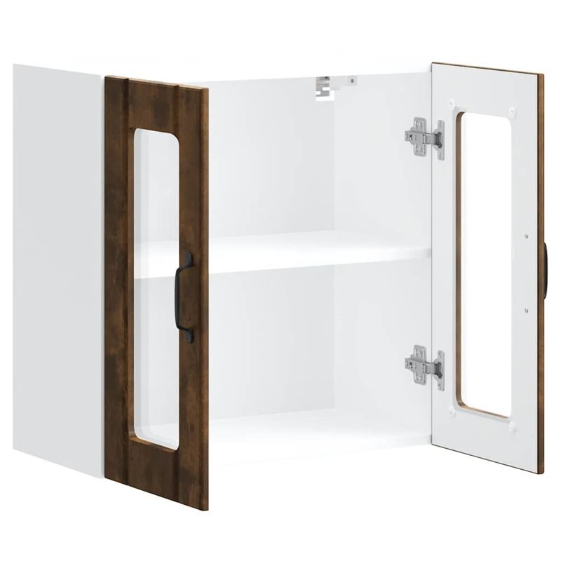 Casa si Gradina - Mobilier - Comode si corpuri - Corpuri bucatarie - Dulap de bucatarie cu usa din sticla "Lucca" stejar afumat, mărime 60x31x60 cm - Infinity.ro