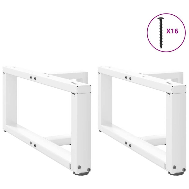 Casa si Gradina - Mobilier - Feronerie si accesorii mobila - Picioare masuta de cafea in forma de T, 2 buc alb Otel, mărime 60x25x(30-31) cm - Infinity.ro