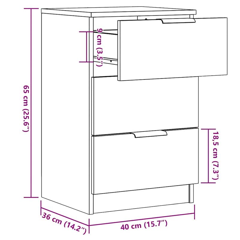 Casa si Gradina - Mobilier - Comode si corpuri - Noptiere - Noptiera, lemn invechit, 40x36x65 cm, lemn prelucrat - Infinity.ro