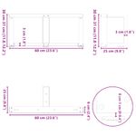 Casa si Gradina - Mobilier - Feronerie si accesorii mobila - Picioare masuta de cafea in forma de T, 2 buc alb Otel, mărime 60x25x(30-31) cm - Infinity.ro
