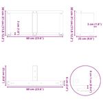 Casa si Gradina - Mobilier - Feronerie si accesorii mobila - Picioare masuta de cafea in forma de T, 2 buc alb Otel, mărime 60x25x(30-31) cm - Infinity.ro