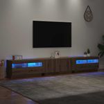 Casa si Gradina - Mobilier - Comode si corpuri - Comode - Dulap TV cu LED stejar artizanal 260x35x40 cm lemn prelucrat - Infinity.ro