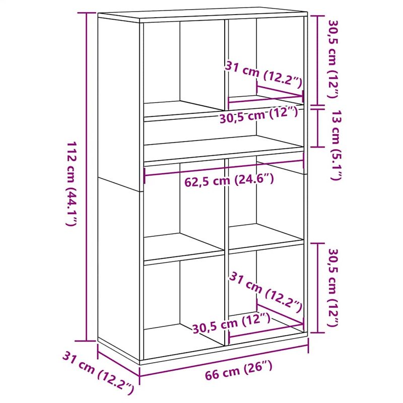 Casa si Gradina - Mobilier - Biblioteci si rafturi - Biblioteci - Biblioteca, gri beton, 66x31x112 cm, lemn prelucrat - Infinity.ro