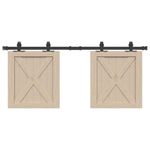 Casa si Gradina - Constructii - Usi interior, exterior si garaj - Accesorii usi - Set usi glisante pentru dulap 122 cm otel carbon - Infinity.ro