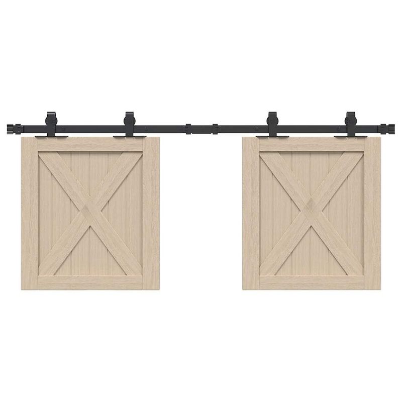 Casa si Gradina - Constructii - Usi interior, exterior si garaj - Accesorii usi - Set usi glisante pentru dulap 122 cm otel carbon - Infinity.ro