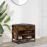 Casa si Gradina - Mobilier - Organizare si depozitare - Bancute - Banca pentru pantofi, stejar afumat, lemn prelucrat si metal, - Infinity.ro