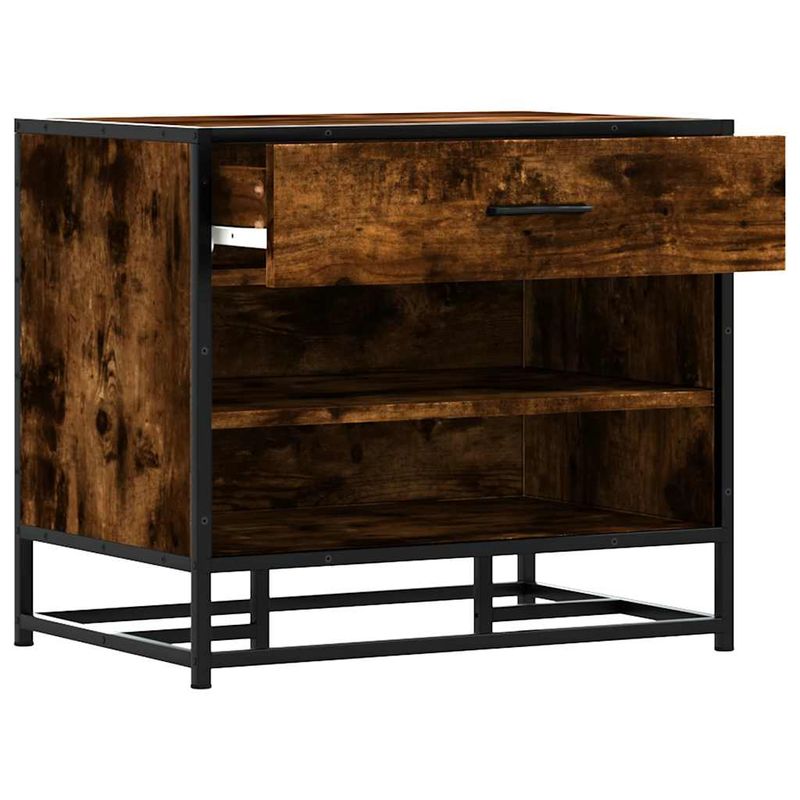 Casa si Gradina - Mobilier - Organizare si depozitare - Bancute - Banca pentru pantofi, stejar afumat, lemn prelucrat si metal, - Infinity.ro