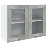 Casa si Gradina - Mobilier - Comode si corpuri - Corpuri bucatarie - Dulap suspendat din sticla gri beton 80x31x60 cm - Infinity.ro