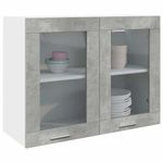 Casa si Gradina - Mobilier - Comode si corpuri - Corpuri bucatarie - Dulap suspendat din sticla gri beton 80x31x60 cm - Infinity.ro