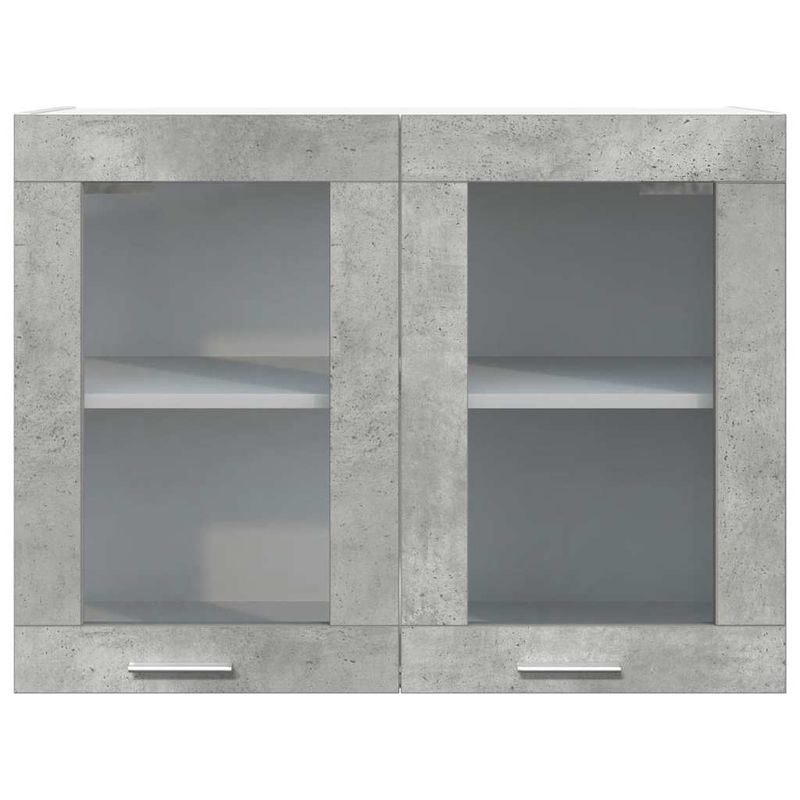 Casa si Gradina - Mobilier - Comode si corpuri - Corpuri bucatarie - Dulap suspendat din sticla gri beton 80x31x60 cm - Infinity.ro