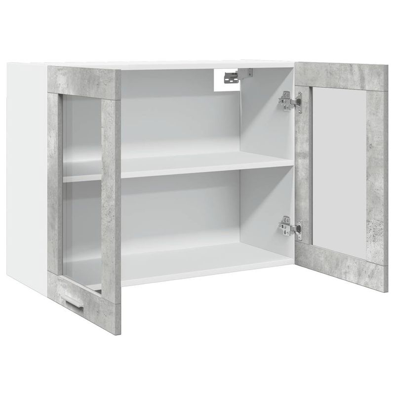 Casa si Gradina - Mobilier - Comode si corpuri - Corpuri bucatarie - Dulap suspendat din sticla gri beton 80x31x60 cm - Infinity.ro