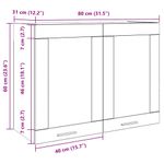 Casa si Gradina - Mobilier - Comode si corpuri - Corpuri bucatarie - Dulap suspendat din sticla gri beton 80x31x60 cm - Infinity.ro