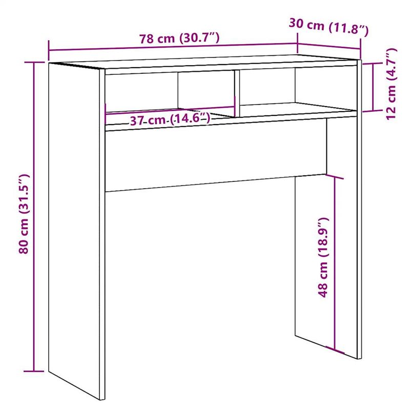 Casa si Gradina - Mobilier - Comode si corpuri - Console - Masa consola, Lemn vechi, 78x30x80 cm, PAL - Infinity.ro