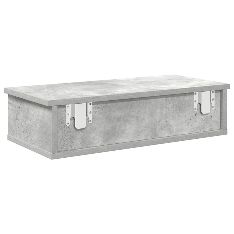 Casa si Gradina - Mobilier - Biblioteci si rafturi - Rafturi - Raft de perete cu sertare Gri beton 60x25x15 cm Lemn prelucrat - Infinity.ro