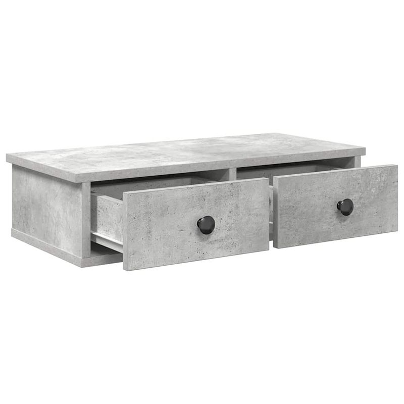Casa si Gradina - Mobilier - Biblioteci si rafturi - Rafturi - Raft de perete cu sertare Gri beton 60x25x15 cm Lemn prelucrat - Infinity.ro
