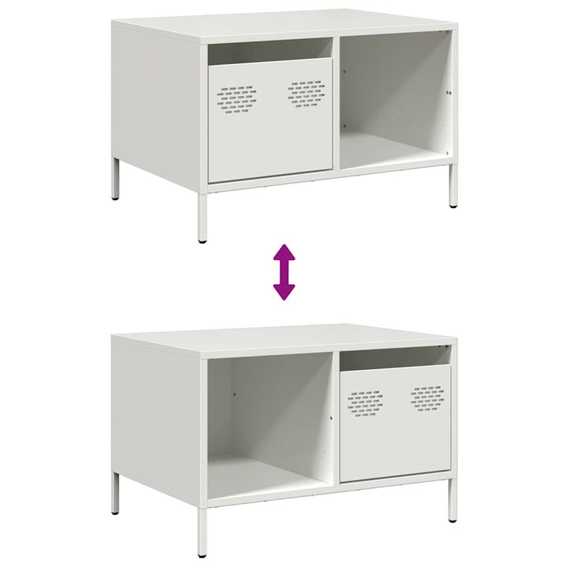 Casa si Gradina - Mobilier - Mese si birouri - Masute de cafea - Masuta de cafea, alb, 68,5x50x43,5 cm, otel laminat la rece - Infinity.ro
