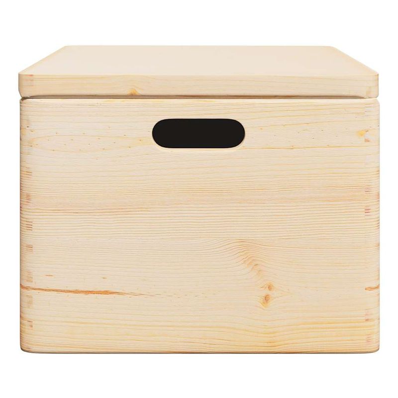 Casa si Gradina - Mobilier - Organizare si depozitare - Cutii depozitare - Cutie din lemn cu capac și mânere 40x30x23 cm din lemn masiv de pin - Infinity.ro