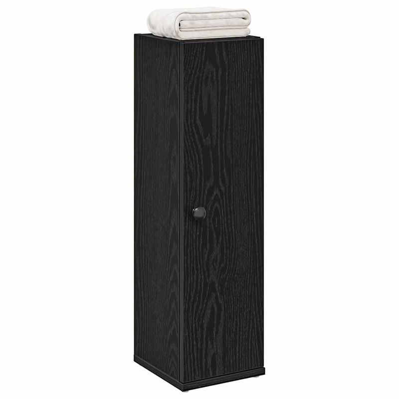 Casa si Gradina - Mobilier - Mobilier baie - Comode baie - Dulap de baie cu suport role, negru, 20,5x22x72 cm - Infinity.ro
