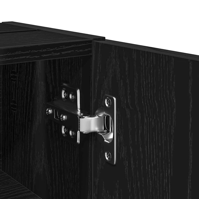 Casa si Gradina - Mobilier - Mobilier baie - Comode baie - Dulap de baie cu suport role, negru, 20,5x22x72 cm - Infinity.ro