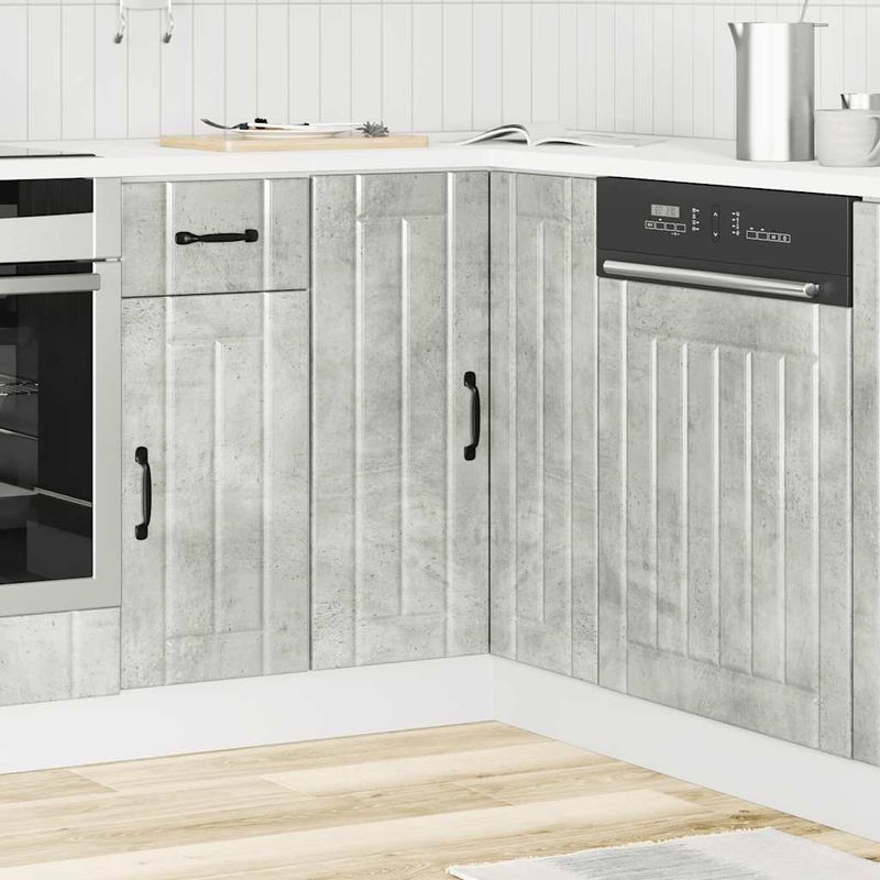 Casa si Gradina - Mobilier - Comode si corpuri - Corpuri bucatarie - Dulap de baza pentru colt de bucatarie „Lucca” gri beton Lemn - Infinity.ro