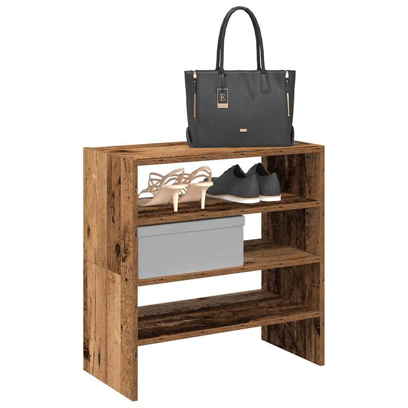 Casa si Gradina - Mobilier - Organizare si depozitare - Organizator incaltaminte - Rafturi pentru pantofi 2 buc Lemn vechi stivuibil 60x30x30,5 cm - Infinity.ro