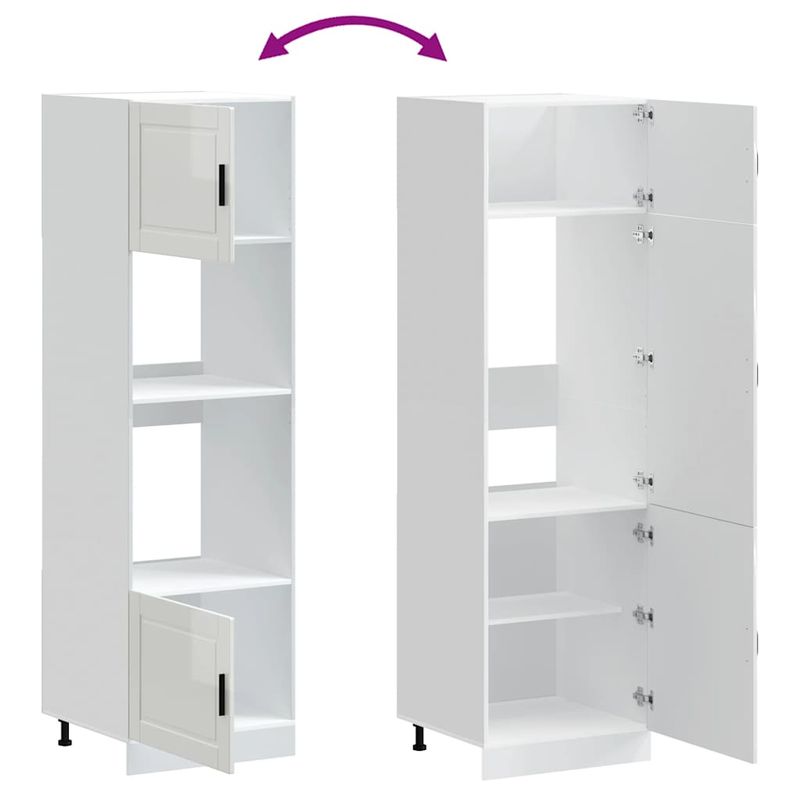 Casa si Gradina - Mobilier - Comode si corpuri - Corpuri bucatarie - Dulapuri pentru cuptor 2 buc Porto alb lucios lemn prelucrat - Infinity.ro