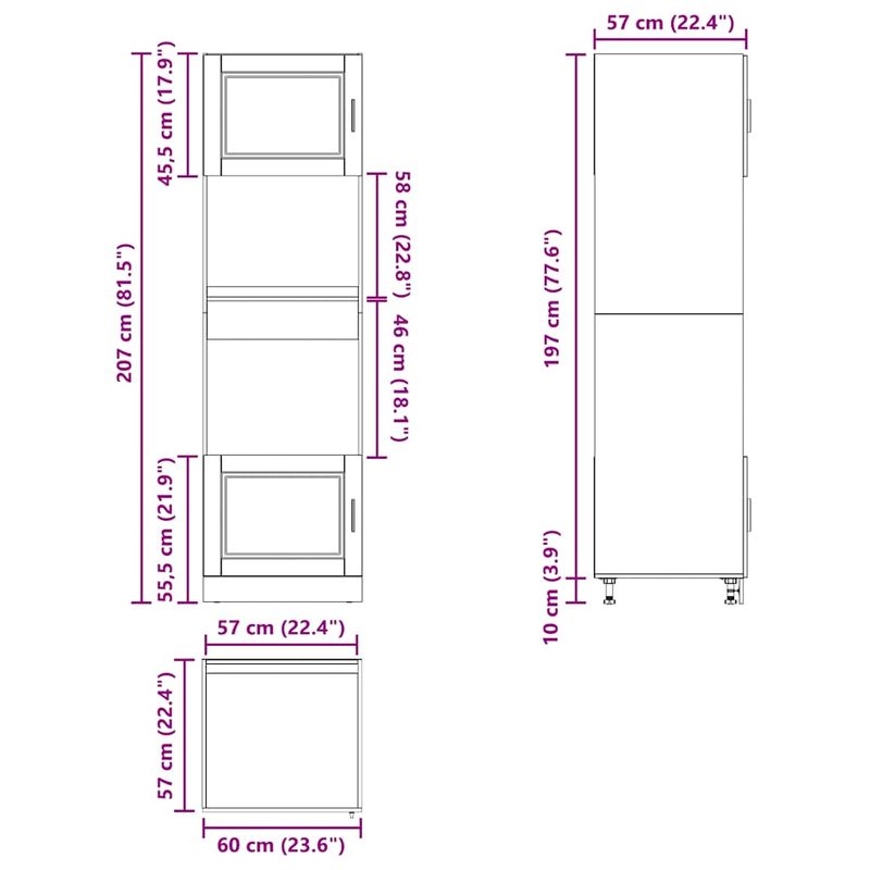 Casa si Gradina - Mobilier - Comode si corpuri - Corpuri bucatarie - Dulapuri pentru cuptor 2 buc Porto alb lucios lemn prelucrat - Infinity.ro